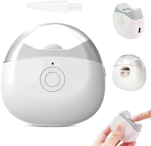 Electric Automatic Smart Nail Clippers, Easy Finger Nail Trimmer for Adults Seniors Elderly 2-Speed Silent with LED, Rechargeable Battery Fingernail Cutter, Mens Gadgets Gifts