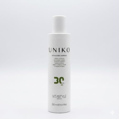 Vitastyle Milano Uniko - Attivatore del Colore in Crema Professionale, Ossigeno per Tinta e Decolorazione, Formula Trattante e Condizionante 250ml - 30vol (9%)