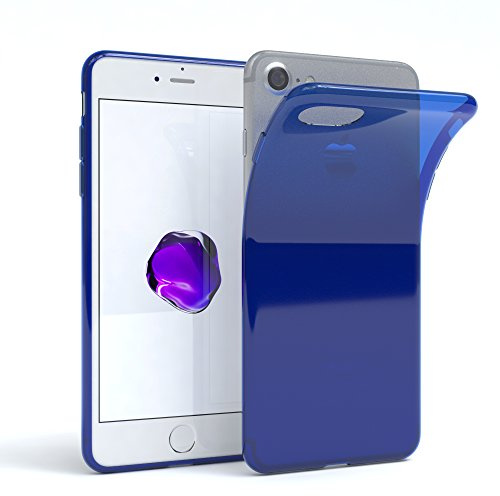 EAZY CASE Hülle kompatibel mit iPhone SE (2022/2020) / iPhone 8/7 Schutzhülle Silikon, Ultra dünn, Slimcover, Handyhülle, Silikonhülle, Backcover, Durchsichtig, Klar Blau