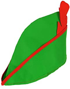 Kostüm Robin Hood Peter Pan grüner Hut mit rotem Feder Erwachsene Größe