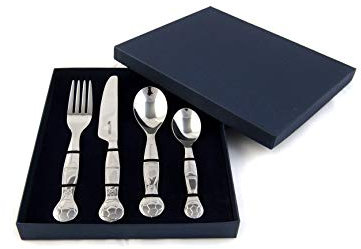 Viners Personalised Engraved Childrens Kids Football Cutlery Set in Bespoke Presentation Box