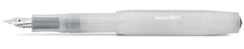 Kaweco FROSTED SPORT Füllhalter Natural Coconut I Premium Füllfederhalter für Tintenpatronen mit hochwertiger Stahlfeder I Füllfederhalter 13 cm I Füller in Weiß I Federbreite: EF (Extra Fein)