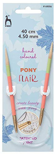 Pony Flair Rundstricknadeln, handfarbig, 40 cm (4,50 mm)