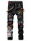 Baylvn Herren-Jeans mit enger Passform, lässige, bedruckte Jeans für Freizeit und Alltag, Schwarz, 48