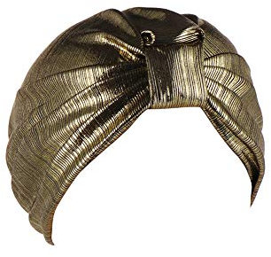 MoreChioce Damen Glitzer Kopftuch,Pailletten Turban Hut Bandana für Haarverlust Baumwolle Hijab Kopfbedeckung,Gold