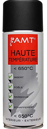 Les Colis Noirs LCN - Bombe de Peinture Résistance Haute Température Noir - Spray Aérosol Décoration - BPM04