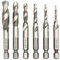 Bestgle 6pcs 1/4 Hex Shank Tap Combination Drill Bit Set HSS Deburr Countersink Bit Imperial 1/8 5/32 3/16 1/4 5/16 3/8