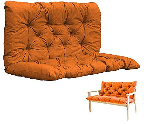 TWMHXZ Polster Auflage Gartenbank Gartenmöbel Sitzauflage, Orange-120x50x50 cm für Deckchair Gartenliege Auflage Rückenlehne, Polster paletten sitzkissen Sitzpolster