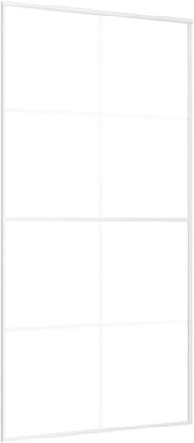 vidaXL Puerta Corredera Herrajes Entrada Corrediza Deslizante Cuarto de Baño Salón Sala de Estar Habitación ESG Vidrio y Aluminio Blanca 102,5x205 cm
