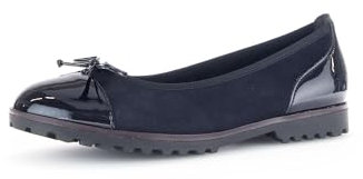 Gabor Damen Klassische Ballerinas, Frauen Flats,Ausgehschuhe,Slip-ons,klassisch elegant,Schleife,Ballerinen,Atlantik (Cognac),43 EU / 9 UK