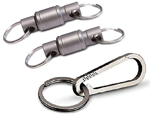 Qeunrtiy Schnellverschluss-SchlüSselanhäNger-Set mit -Karabiner und SchlüSselanhäNger -Drehclip 360-Grad-Drehung 3-Teilig