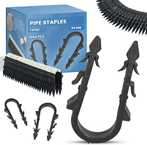 3000x Tackernadeln Rohrhalter Fußbodenheizung 55mm Tackerklammern Geklebt Nadeln Klammer Für Isolierung Klammerpistole Rohrtackerklammern Taker-Clipsatz Rohrklammern Ankerclips Heftklammern