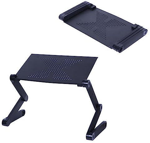 Kisangel Aluminium Legierung Klapp Laptop Bett Servieren Tisch Frühstück Bett Schreibtisch