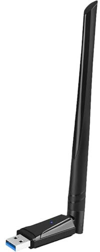 USB WiFi Dongle 1300 Mbps, adaptador WiFi USB 802.11 AC Dual Band 5 GHz/2.4 GHz Fast USB 3.0 con alta ganancia 5 dBi Antena Network Wireless Adaptador para PC Desktop Laptop Soporta Windows Mac y