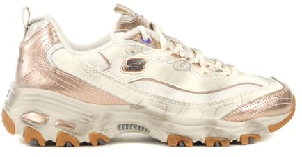 Skechers Baskets D'Lites Vintage Vision pour Femme, Cuir Naturel, 38.5 EU
