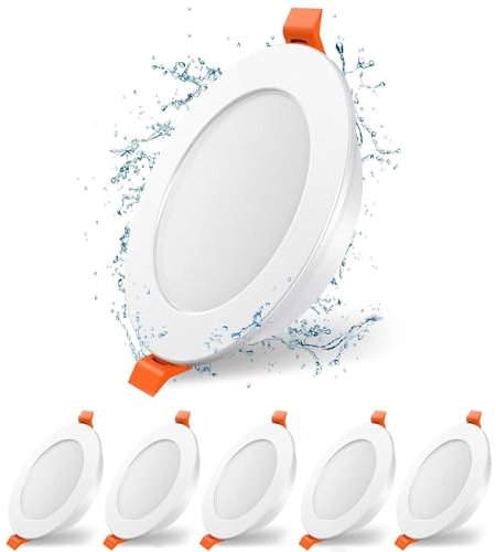 EXTRASTAR LED Einbaustrahler Flach LED Spots Strahler Deckenspots Deckenstrahler für Badezimmer Küche Wohnzimmer, 5W 3000K-6500K Dimmbar 6 Stk.
