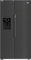Beko HarvestFresh™ ASP342VPZ Plumbed Frost Free American Fridge Freezer - Black Steel - E Rated