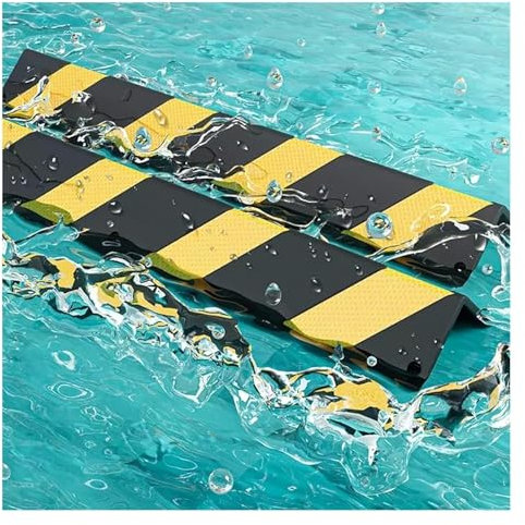 Garagen Wandschutz Garages Wall Corner Edge Protector, 100x10x1cm Rubber Reflective Traffic Warning Strip for Cars Parking, Safety Warning Bumper Pad (Color : Black+Yellow, Size : 36PCS)