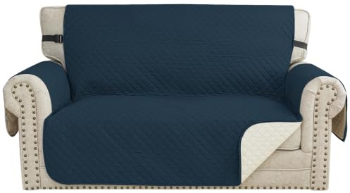 CYCMACO Wasserdicht Sofa Überzug rutschfest 2 Sitzer, Berliner Blau | Couch Bezug Haustier Katze Hunde, Sofaschoner Rutschfest, Universal Couchüberzug Waschbar, Sofa Covers Mit Armlehnen