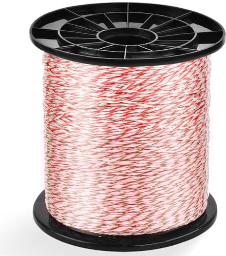 Filo Per Recinto Elettrico 1000 metri con 6 fili conduttori,Recinti Elettrici Recinzioni Elettrificate sezione Conduttore per Animali Mucche Cavalli maiali Galline