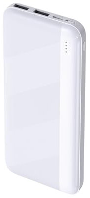 Portable Charger 10000mah Slim Power Bank Dual Output USB C input lightweight Battery Pack Compatible for iPhone 14/13/12/11 Series, iPad, Samsung etc (White)