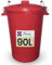 Neat. Large Plastic Bin - 90L, Heavy Duty Kitchen Bin with Metal Handle, Dustbin with Lid for Easy Refusal, Garden & Indoor Outdoor Rubbish Waste, Storage of Animal Feed, Red