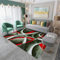 GX-YJX Abwaschbarer Teppich Teppich Anti Rutsch Grün rot Halbkreis geometrisches Design Sofa Teppich rutschfest waschbar Prinzessin Zimmer Teppich Waschbarer Teppich 90X200CM
