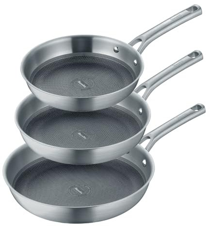 Berndes Tricion Resist Pfannen-Set 3-teilig 20 cm, 24 cm und 28 cm | Antihaftversiegelung | Kratzfest & Backofengeeignet | Induktion geeignet | 3-lagige Konstruktion | Stahlgriff
