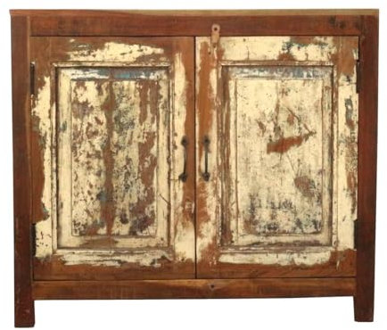 Oriental Galerie Schrank Wandschrank Flurschrank Indien Antik Kommode Küchenschrank Massiv Indisch 98,6cm breit