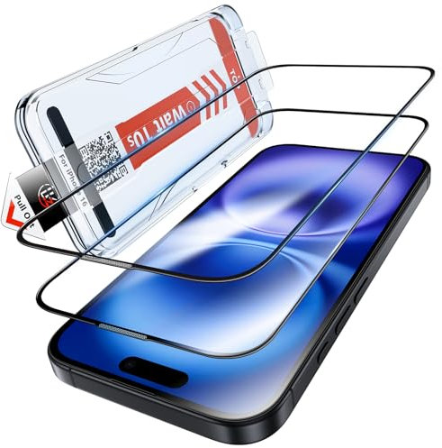 LK für iPhone 15/iPhone 16 für Panzerglas, Staubfrei [Full Screen] Auto-Installation Schutzglas [9H TOP Härte] Stoßfest Kratzfest Anti-Bläschen Anti-Fingerabdruck, Kompatibel mit Hülle, 2 Stück