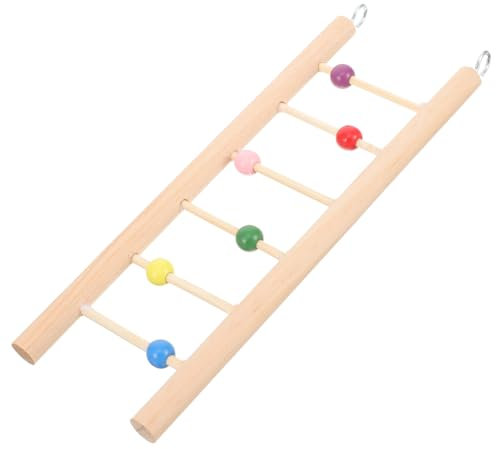 Supvox Papageienleiter Kletterleiter Holz Mit 6 Stufen 25cm Hölzernes Sittichspielzeug Für Nymphensittiche Unzertrennliche Vogelspielzeug Zum Schnabeltrainieren