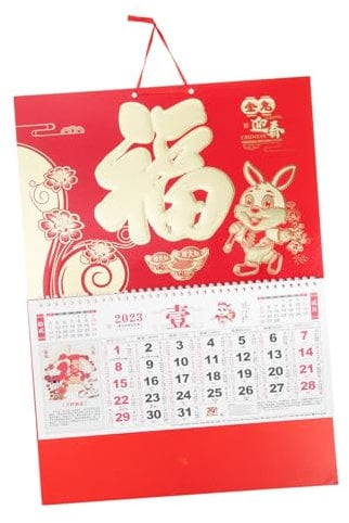 DIYEAH 2023 Jahr Des Hasen Kalender Festival Couplet Papier Hängekalender Einzigartiger Kalender 2023 Hasen Wandkalender Ornament Aufkleber Eine Woche Flacher Taschenkalender Tag Weißer