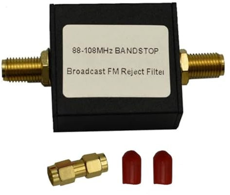 Fuhjythy Filtro di Arresto Banda SDR per Trasmissione FM 88-108M per Ricevitore SDR Clean RX con Riduzione del Rumore in Alluminio