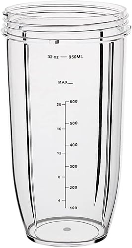 wonder star nutri-bullet Blender Cup, 950ml, Compatible with Nutri-bullet 600W/900W Series, Clear Glass with Measurement Markings|| oem product||imported piece||1 big glass only without extractor