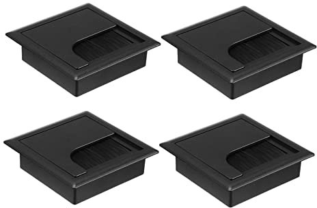 NUOBESTY 4 Piezas De Cubiertas Para Cables De Caja De Alambre Pasacables Rectangulares Para Escritorio Clips Adhesivos Para Cables Bridas Pasacables Cuadrados Para Escritorio Tapa