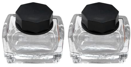 Amagogo 2Pcs Glass Bottles Empty Ink Bottles Transparent Small Sample Bottles Storage Bottles with Cap for Projects Art Crafts Ink