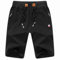 SWOAMER Herren Shorts Kurze Sporthose Baumwolle Sommer Hose Kurz Jogginghosen mit Reißverschluss Schwarz 4XL