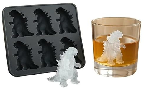 Eiswürfelform,Dinosaurier Eiswürfelform,Gefrierschrank sicher Eiswürfelbereiter für Sommer (Schwarz)