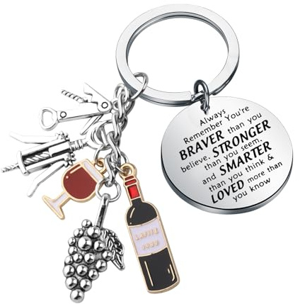 Wine Keychain Funny Wine Gifts For Drinkers Bottle Opener Key Chain Grape Keychain