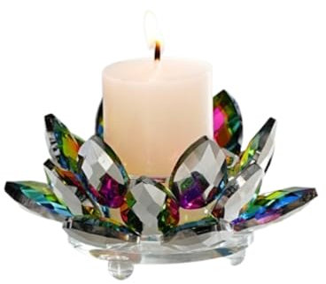 Kristall-Lotus-Kerzenhalter, klare Figuren, Glas-Teelichter, Kerzenständer, Geschenk, Party-Dekoration, Glastisch, Tafelaufsätze, Geschenk, Heimdekoration (Stil 11)