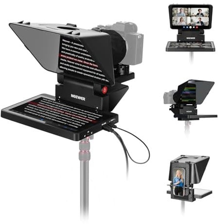 NEEWER Upgraded 2 In 1 Teleprompter 11 mit Monitor für Windows MacOS, Unterstützt Bildschirm Spiegelung, Tragbarer Prompter für Kamera Handy Webcam für YouTube Twitch Live Streaming Konferenz, X11