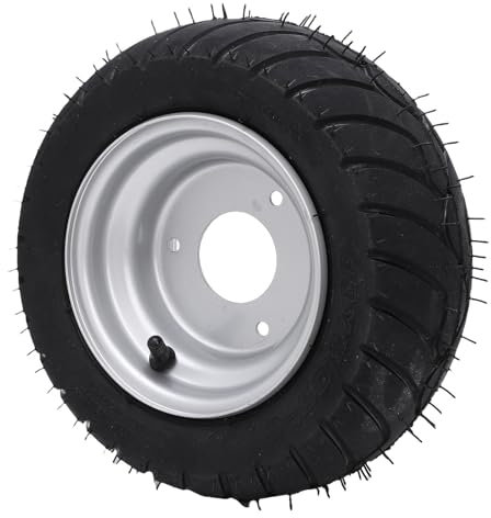 Asixxsix 13x5.00-6 FlatFree Pneus et Jantes, 6 Pouces Solid Riding Tondeuse à Gazon Pneu et Jante, Compatible avec VTT Quad Off Road Véhicules Go Karts Mini Vélos Tondeuses