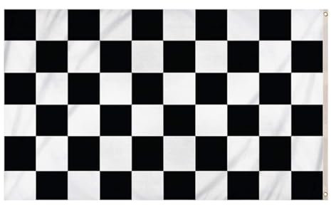 Bandera a cuadros de carreras pancartas blancas negras con ojales de metal para eventos deportivos 150x90cm ..
