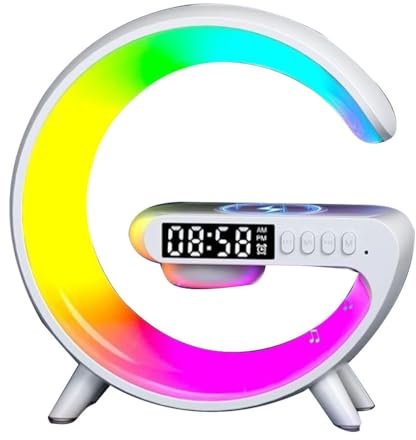 LIXSAZSE Improve Mood Multifunction Wireless Charger Pad Stand Speaker Wireless LED Charging Speaker ABS