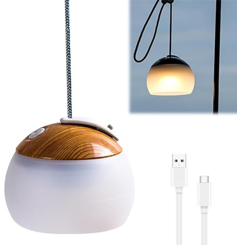 LED Campinglampe, 2 Farben, IPX5 Wasserdichte Campinglampe, USB Wiederaufladbare LED Camping Laterne für Wandern, Notfall, Dekoration