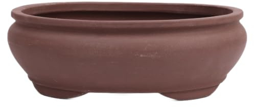 Bonsai - Schale oval 31 x 25.5 x 10.5 cm unglasiert braun 40080