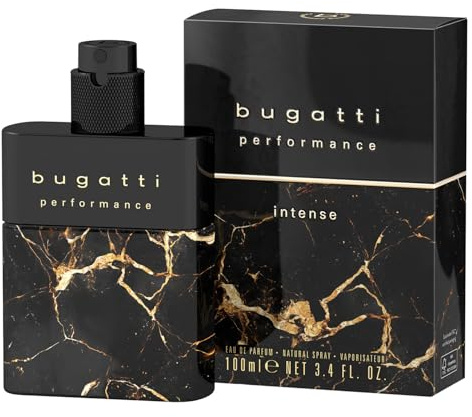 bugatti performance intense Parfüm Herren 100ml I Ambriert-vanilliges Eau de Toilette I Männer Parfüm – kraftvoll, markant, elegant I Parfum Herren mit Nuancen aus Safran, Vanille, Amber & Patchouli