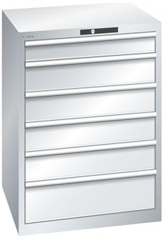 kaiserkraft | ESD-Schubladenschrank | BxTxH 717 x 725 x 1000 mm | 6 Schubladen | Traglast 75 kg | lichtgrau