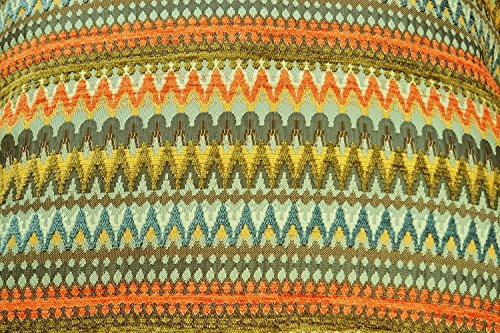 McAlister Textilies Curitiba | Bunt gemusterter Möbelstoff in Orange & Blaugrün | per Meter | 140cm Breite | gewobener Stoff als Meterware