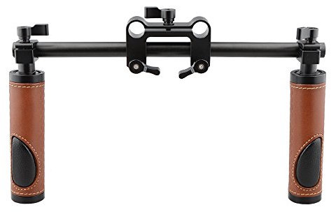 CAMVATE Griffe Lenker Support Kit für DSLR Kamera Camcorder Schulter Rig (Leder Grip)